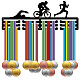 CREATCABIN Triathlon Medal Hanger Display Sports Medal Holder Iron Swim Bike Run Competition Wall Hanging Rack Frame Hook Display for Runner Swimmer Athlete Gift Over 60+ Medals 15.7 x 5.9 Inch ODIS-WH0021-180-1