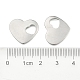 Idee regalo di san valentino per lui 304 ciondolo in acciaio inossidabile con etichetta in bianco con pendenti a forma di cuore X-STAS-M004-04-3