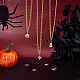 Beebeecraft 8Pcs 4 Style Halloween Charms Pendants 14K Gold Plated Stainless Steel Enamel Ghost Pumpkin Lantern Halloween Jewelry Making for DIY Necklace Bracelet STAS-BBC0001-17-5