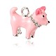Spray Painted Alloy Rhinestone Puppy Charms PALLOY-N0129-04-2