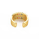Brass Micro Pave Cubic Zirconia Cuff Rings for Women RJEW-T016-37G-01-2