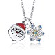Christmas Theme Brass Pendant Necklaces NJEW-BB35098-1