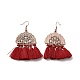 Alloy Half Round with Tassels Dangle Earrings EJEW-E267-05RC-2