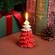 クリスマスツリーキャンドル  香りのキャンドルギフト  ボックス付き  家族の集まり、クリスマスパーティー、休日、新年の装飾に。  レッド  11.3x7cm JX290A-3