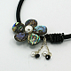 Paua Shell/Abalone Shell Flower Necklaces NJEW-J006-03-2