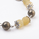 Natural Gemstone Link & Charm Bracelets BJEW-JB03674-3