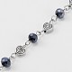Chaînes de perles en rondelles en verre manuelles pour fabrication de colliers et bracelets AJEW-JB00078-03-1