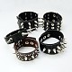 Punk rock bracelets en cuir de style mixte BJEW-G043-1-1