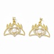 Rack Plating Brass Micro Pave Clear Cubic Zirconia Charms ZIRC-C041-14G-2