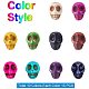 PandaHall Elite about 150pcs 10 Mixed Color Synthetic Turquoise Beads Dyed Skull Beads for Jewelry Making TURQ-PH0001-01-10x12mm-3