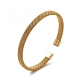 304 bracelet manchette ouverte en forme de chaîne en maille plate en acier inoxydable pour femme BJEW-C033-09G-1