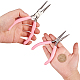 Pinze a becchi mezzotondi da 5 pollice con ganasce piatte mini pinze di precisione per gioielli fai da te che realizzano progetti di hobby rosa PT-SC0001-06-4