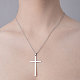 201 ожерелье с подвеской в виде креста из нержавеющей стали NJEW-OY001-46-2