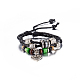 Adjustable Casual Unisex Braided Leather Multi-strand Bracelets BJEW-BB15569-4