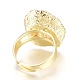 調整可能天然瑪瑙指輪指輪  真鍮パーツ  ゴールドカラー  USサイズ8  内径：18~19mm RJEW-L079-L-G-3