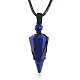 Collar con colgante trenzado de cono de lapislázuli natural NJEW-SZ0001-59D-1