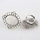 Vintage Adjustable Iron Flower Finger Ring Components Alloy Cabochon Bezel Settings X-PALLOY-O036-03AS-1