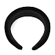 植毛布スポンジ厚いヘアバンド  DIYの女性のヘアアクセサリー用  ブラック  14~42mm  内径：145x125mm OHAR-O018-04B-1