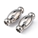 Smooth 304 Stainless Steel Magnetic Clasps with Glue-in Ends STAS-D008-1-2