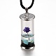 Glass Wishing Bottle Leather Cord Pendant Necklaces NJEW-Z009-A-2