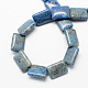 Dyed Rectangle Shaped Natural Blue Spot Jasper Beads Strands G-S112-08-2