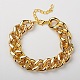 Rock Style CCB Plastic Golden Curb Chain Bracelets for Women BJEW-JB01298-1