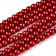 Cottura dipinto di perle di vetro perlato fili di perline rotondo X-HY-Q003-4mm-74-1