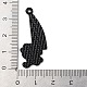 合金エナメルチャーム  ブラック  猫のチャーム付きナイフ  36x17x1.3mm  穴：1.8mm ENAM-C019-02B-02-3
