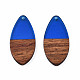 Transparent Resin & Walnut Wood Pendants RESI-N025-032-C03-1