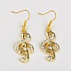 Alloy Rhinestone Treble Clef Golden Jewelry Sets: Earrings & Necklaces SJEW-JS00720-4