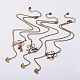 Tibetan Style Alloy Leaf Lariat Necklaces NJEW-JN00757-1