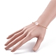Bracelet en perles rondes en quartz rose naturel BJEW-JB07840-01-3