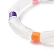 Stämmiges Acryl-Stretch-Armband mit gebogenen Rohren und Säulenperlen für Mädchen und Frauen BJEW-JB06989-4