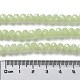 焼成塗装模造翡翠ガラス ビーズ 連売り  ファセットロンデル  淡緑色  6x5mm  穴：1.2mm  約85個/連  16.73''（42.5センチメートル） DGLA-A034-J6MM-A21-5