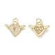 Brass Micro Pave Clear Cubic Zirconia Charms ZIRC-L076-051G-2