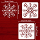 FINGERINSPIRE 2 PCS Layered Snowflakes Stencil for Painting 30x30cm Reusable Snowflakes Pattern Drawing Template Christmas Theme Stencil for DIY Painting Drawing Crafts Home Decor DIY-WH0394-0087-2