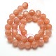 Grade AAA Natural Gemstone Sunstone Faceted Round Beads Strands G-E251-35-8mm-3