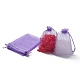 オーガンジーバッグ巾着袋  リボン付き  紫色のメディア  18x13cm X-OP-R016-13x18cm-06-1