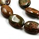 Hebras de cuentas de piedras preciosas de jaspe natural G-E247-28-20x15mm-2