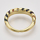 Brass Micro Pave Cubic Zirconia Finger Rings ZIRC-Q022-025G-NF-3