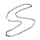 201 ステンレススチールアローリンクチェーンネックレス男性女性用  ステンレス鋼色  19.84インチ（50.4cm） NJEW-G112-05P-1
