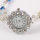 Flower Alloy Rhinestone Electronic Bracelet Watches BJEW-JB01744-01-2