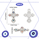 SUNNYCLUE 1 Box 40Pcs Rosary Cross Crystal Rhinestone Charms Bulk Cubic Zirconia Evil Eye Crucifix Cross Charms for Jewelry Making Hanging Ornament Necklace Bracelet Keychain Earrings Supplies Adult FIND-SC0002-94-2