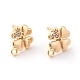Brass Cubic Zirconia Stud Earring Findings X-KK-S350-015G-2