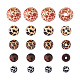 Fashewelry 100pcs 5 styles de perles en bois naturelles imprimées WOOD-FW0001-03-2