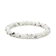 Bracelet extensible en perles rondes en pierre de lune arc-en-ciel naturelle BJEW-TA00343-1