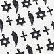 SUPERFINDINGS about 48Pcs 3 Style Alloy Pendants Charms Pendants Star Wing Cross Black Charms Pendants for Bracelet Necklace Jewelry Making FIND-FH0004-28-4