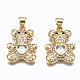Brass Micro Pave Clear Cubic Zirconia Pendants ZIRC-S067-044A-NR-1