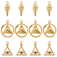 Creatcabin 12 pièces 3 pendentifs en laiton de style KK-CN0002-39-1