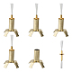 Chgcraft 4 juego de quemador de lámpara de aceite de repuesto chapado en latón que incluye soporte para mecha de garra y mechas de antorcha de fibra de vidrio de repuesto con soporte de tubo de aleación para accesorios de lámpara de aceite FIND-CA0008-14-1